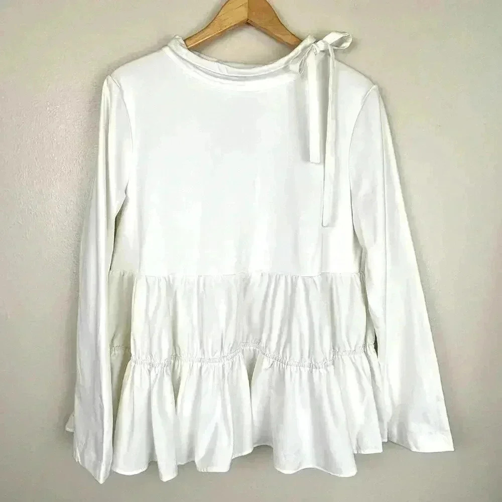 Elegant White Ruffle Top